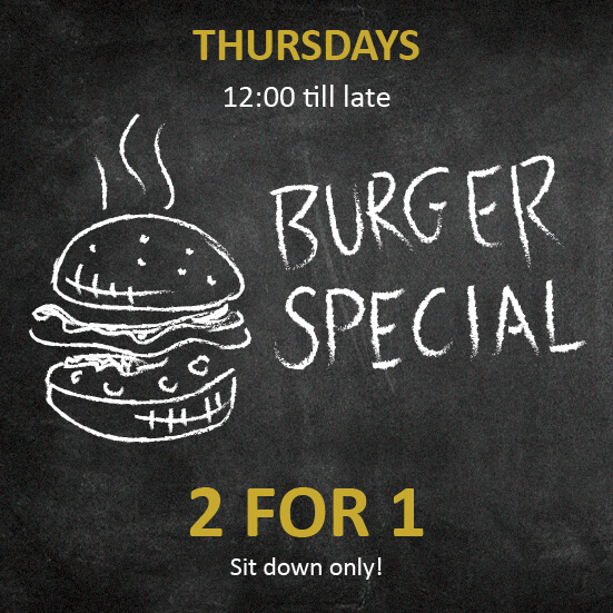 2for1 Burger special on Thursdays at Fresh 'n Wild