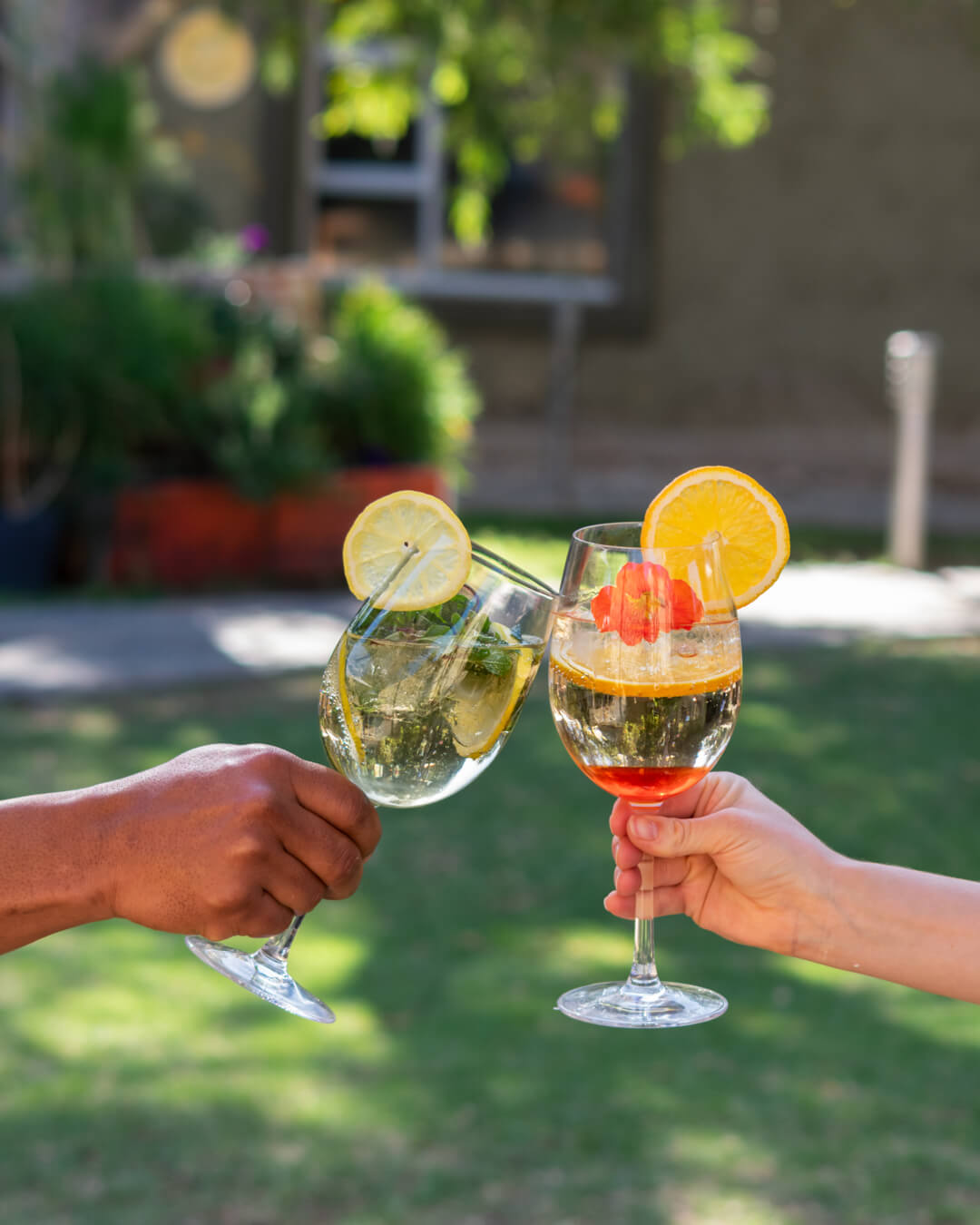 celebrating with a cheers